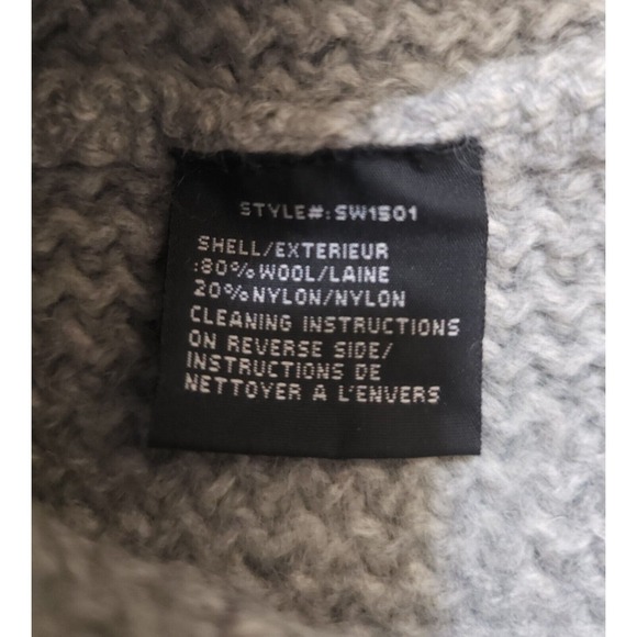 Schott Bros Sweater Fisherman Shawl Collar Patch Elbow Heavy Chunky Knit Wool S - Picture 7 of 8